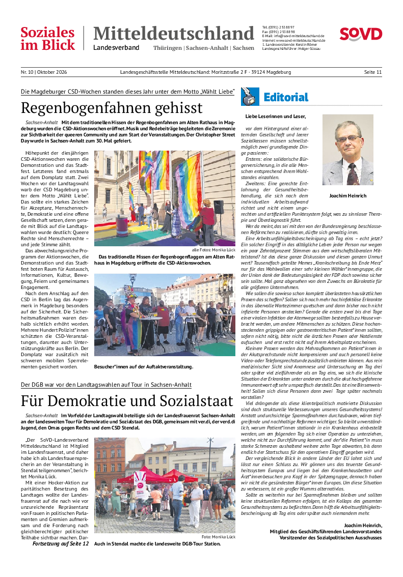 Landesbeilagen Mitteldeutschland / Mecklenburg-Vorpommern, SoVD-Zeitung Oktober 2026