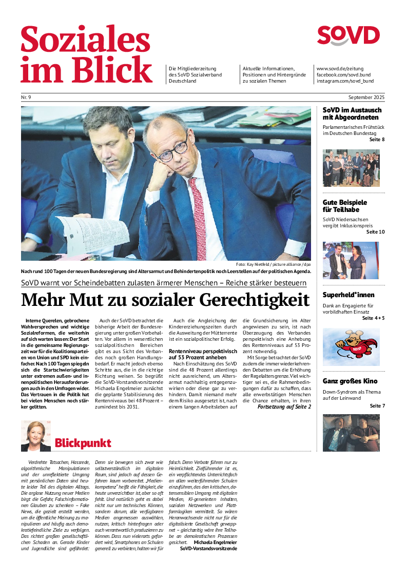 SoVD-Zeitung 09/2025 (Mitteldeutschland, Mecklenburg-Vorpommern)