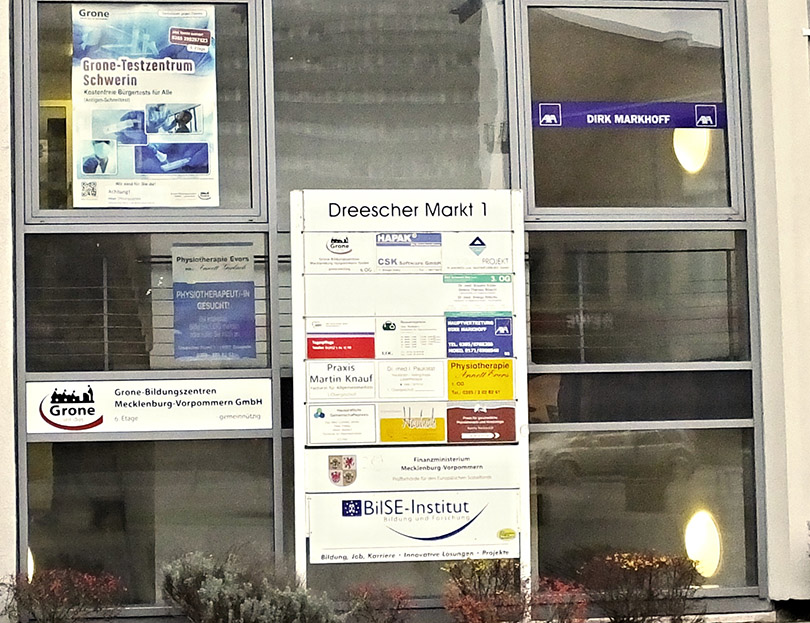 Haupteingang der SoVD-Kreisgeschäftsstelle Schwerin